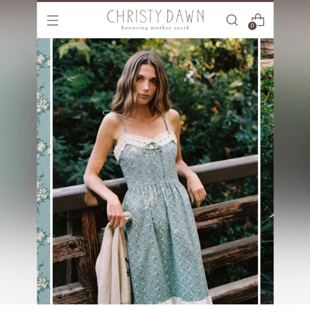 🎀Christy Dawn The  EMMA Dress🎀 EUC! In  Sage Trellis! Size Small!